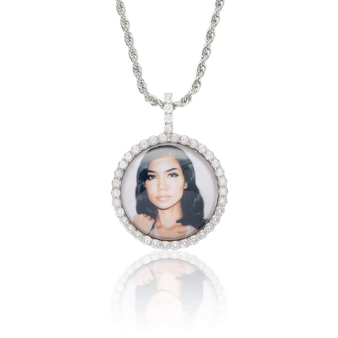 Custom 3D Photo Pendant - White Gold - Cernucci