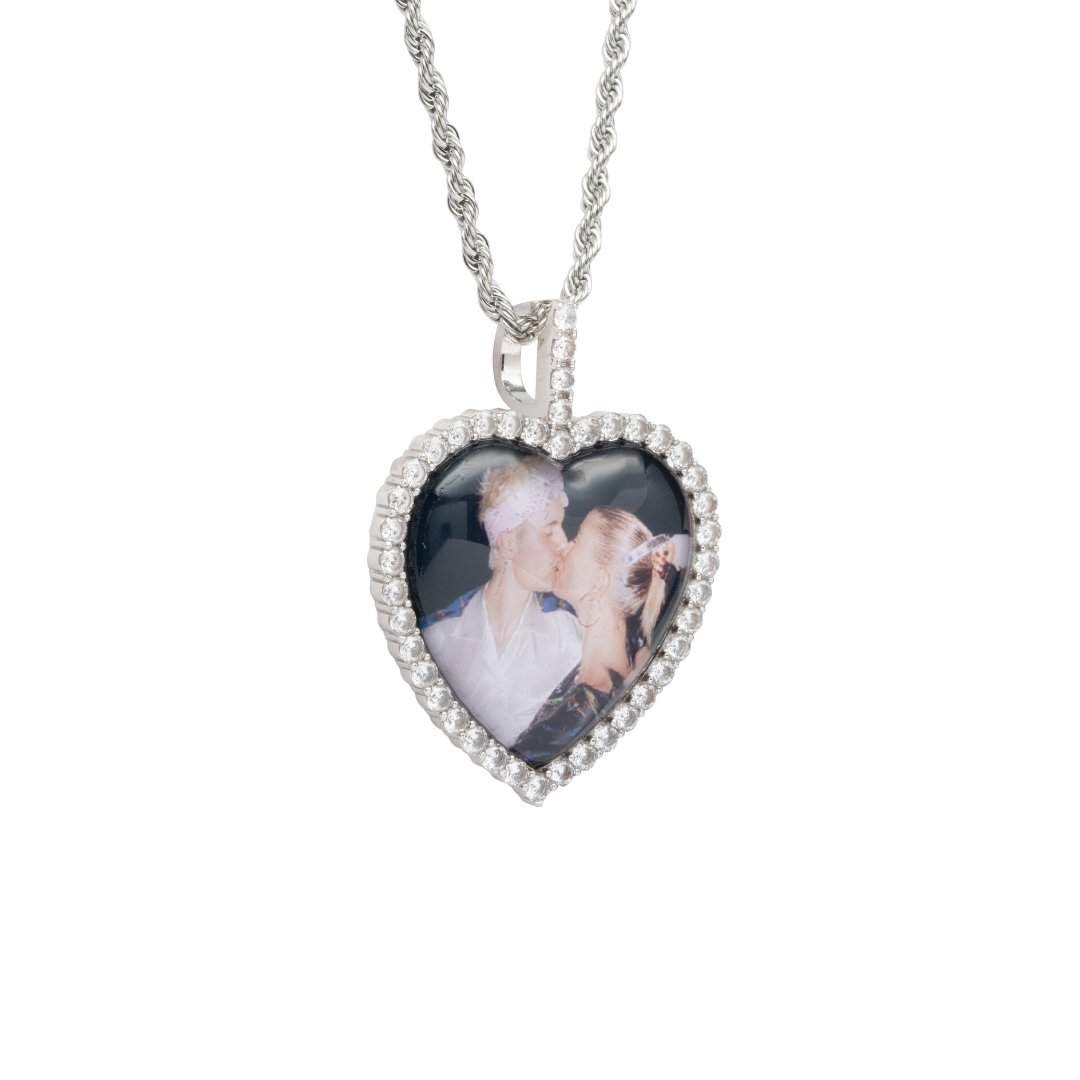 Custom 3D Photo Pendant - White Gold - Cernucci