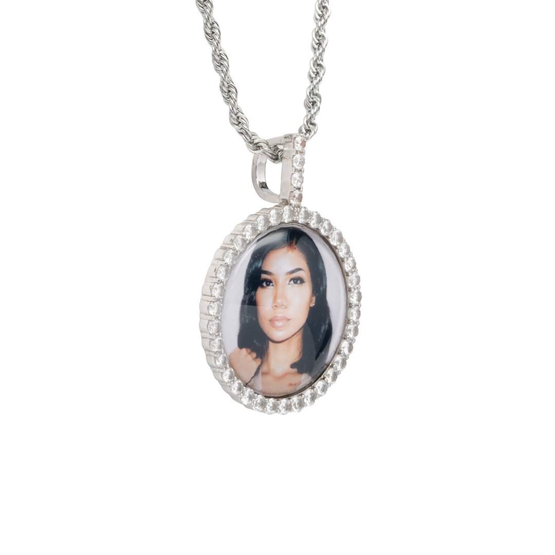 Custom 3D Photo Pendant - White Gold - Cernucci