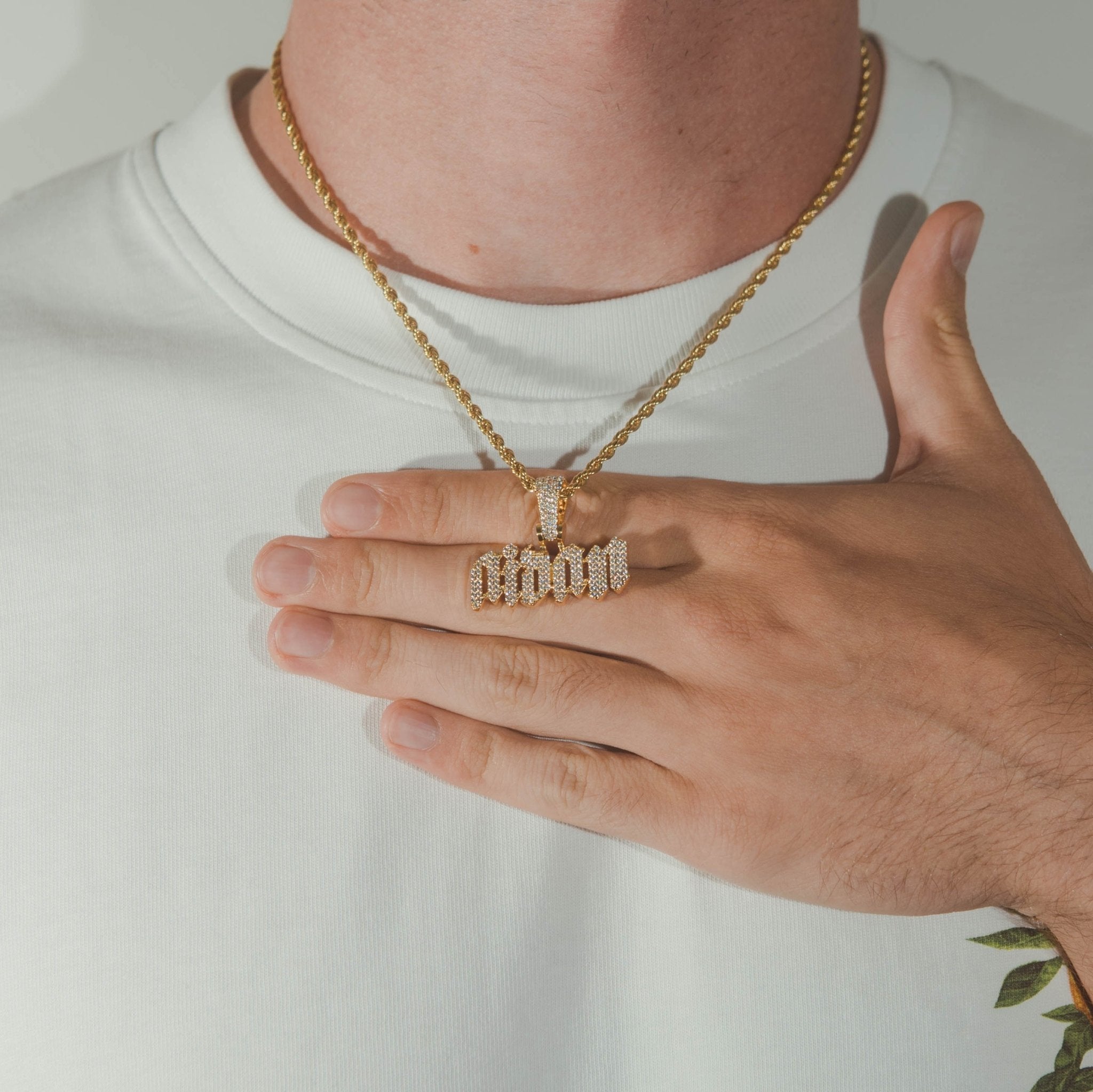 Custom Biergarten Font Pendant - Gold - Cernucci