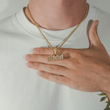 Custom Biergarten Font Pendant - Gold - Cernucci