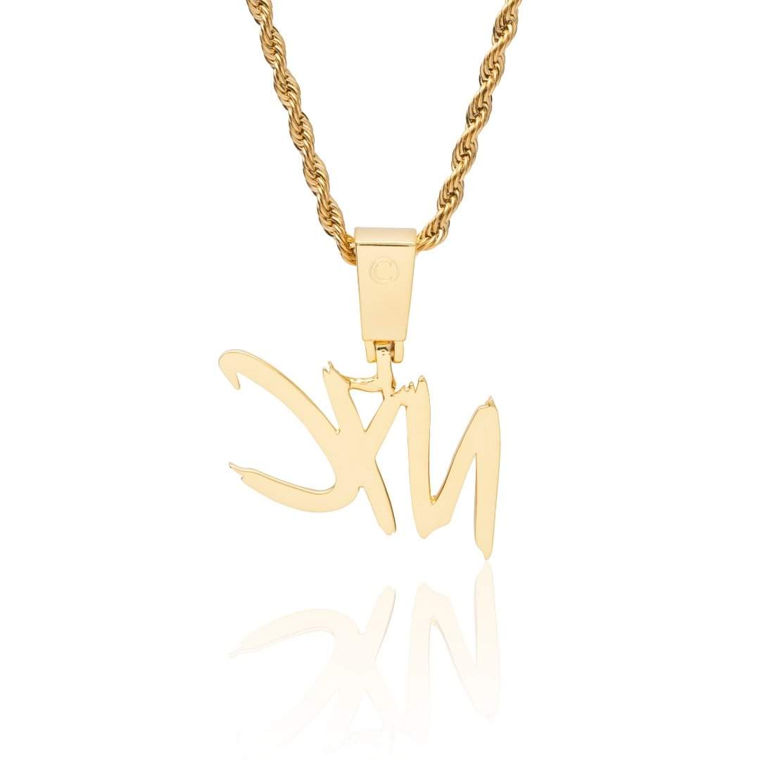Custom Brush Font Pendant - Gold - Cernucci