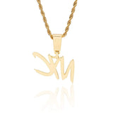 Custom Brush Font Pendant - Gold - Cernucci