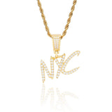 Custom Brush Font Pendant - Gold - Cernucci