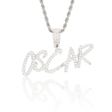 Custom Brush Font Pendant - White Gold - Cernucci