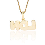 Custom Bubble Font Pendant - Gold - Cernucci