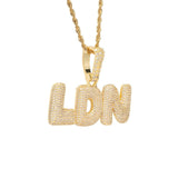 Custom Bubble Font Pendant - Gold - Cernucci
