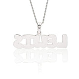 Custom Bubble Font Pendant - White Gold - Cernucci