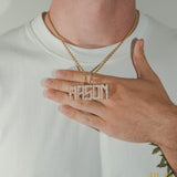 Custom Calvera Font Pendant - Gold - Cernucci