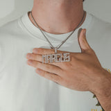 Custom Calvera Font Pendant - White Gold - Cernucci