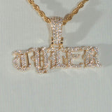 Custom Old Gothic Font Pendant - Gold - Cernucci