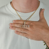 Custom Old Gothic Font Pendant - Gold - Cernucci