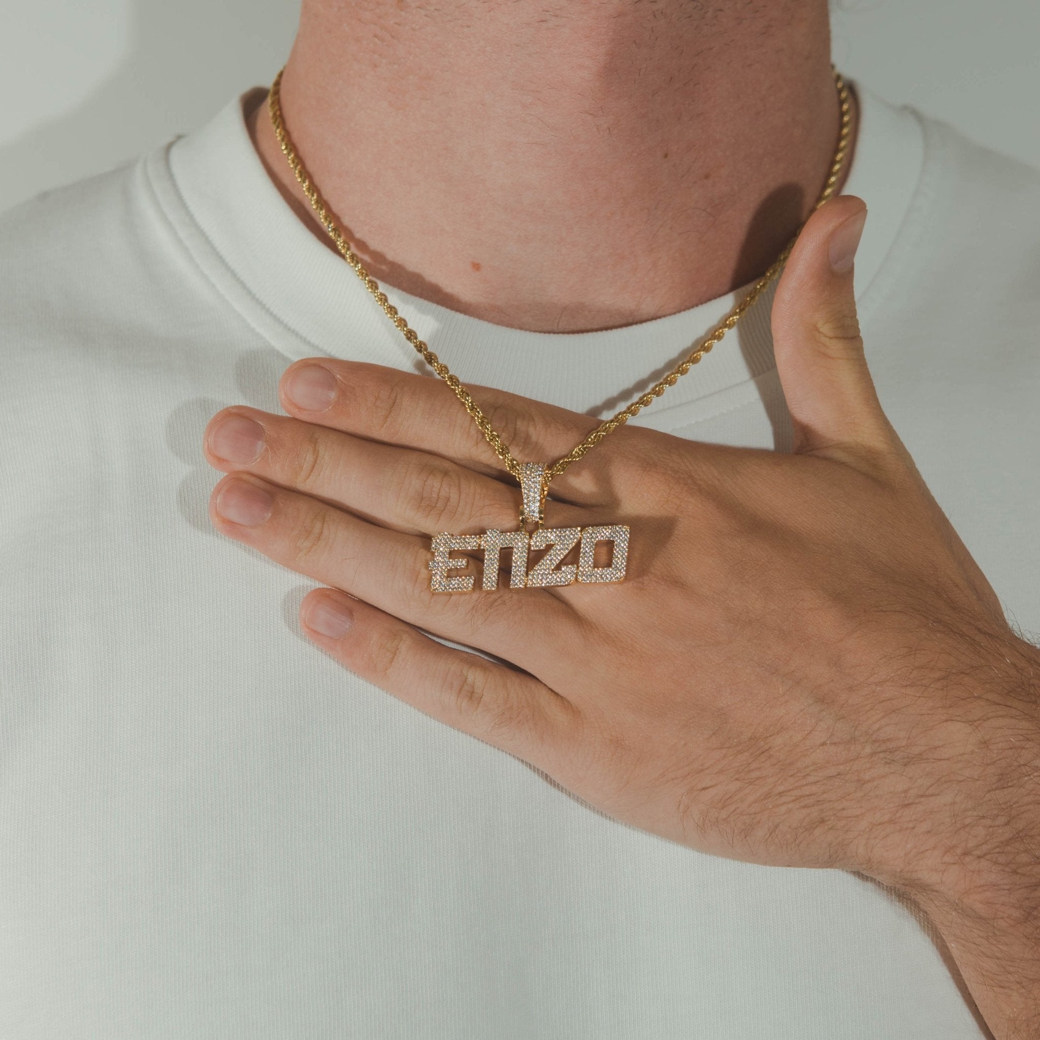 Custom Samurai Font Pendant - Gold - Cernucci