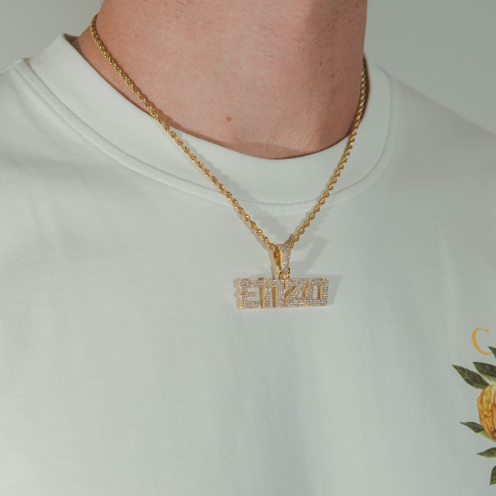 Custom Samurai Font Pendant - Gold - Cernucci