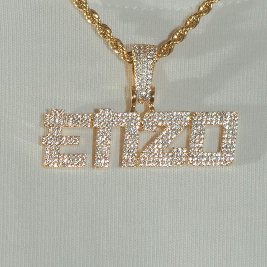 Custom Samurai Font Pendant - Gold - Cernucci