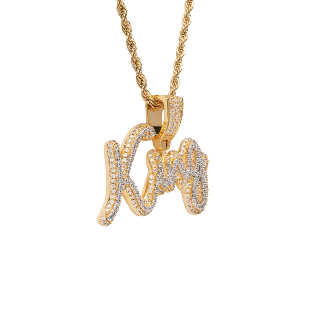 Custom Script Font Pendant - Gold - Cernucci