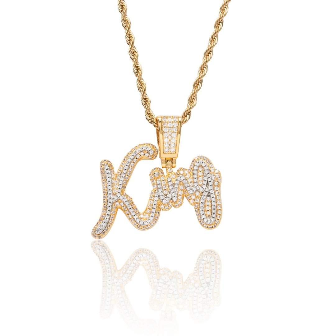 Custom Script Font Pendant - Gold - Cernucci