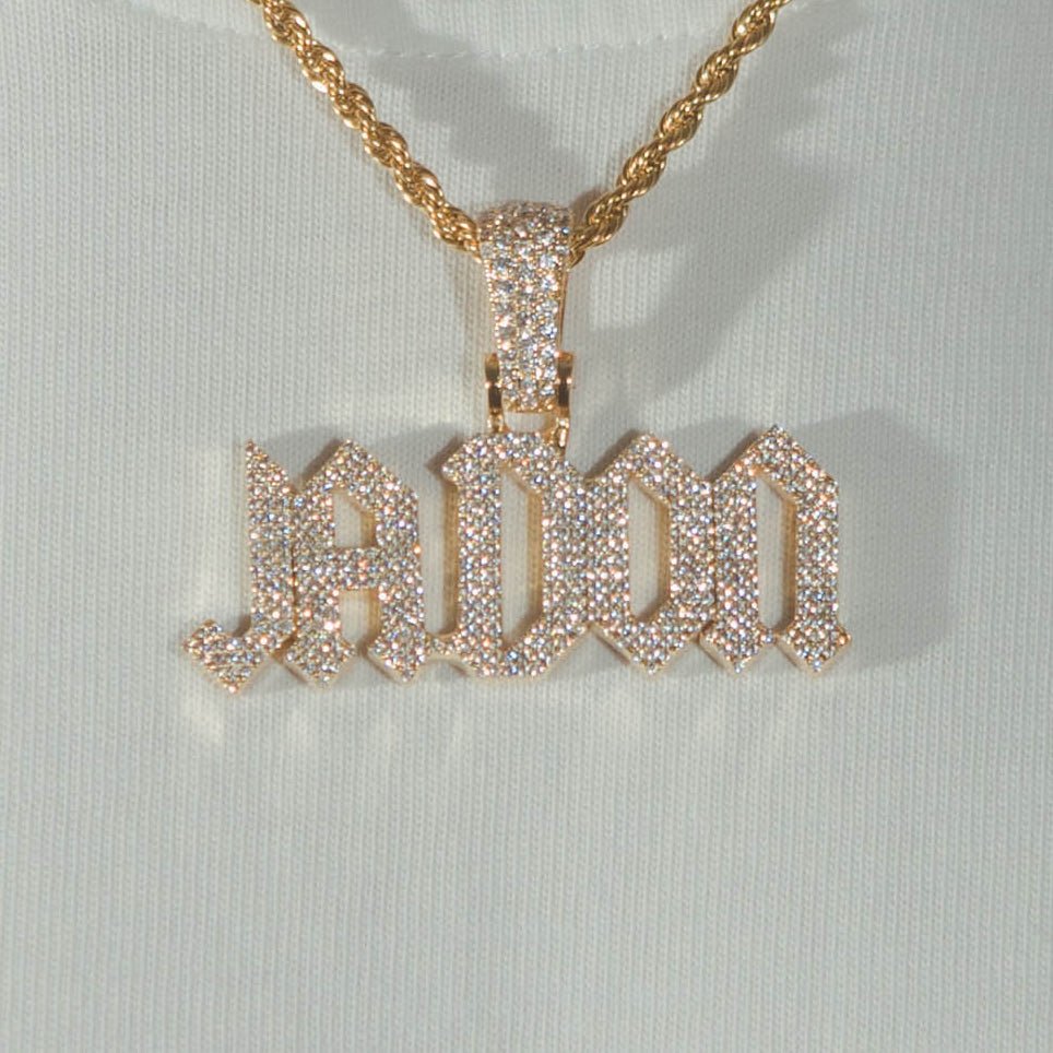 Custom Squealer Font Pendant - Gold - Cernucci