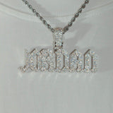 Custom Squealer Font Pendant - White Gold - Cernucci