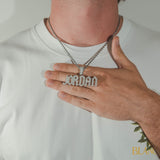 Custom Squealer Font Pendant - White Gold - Cernucci