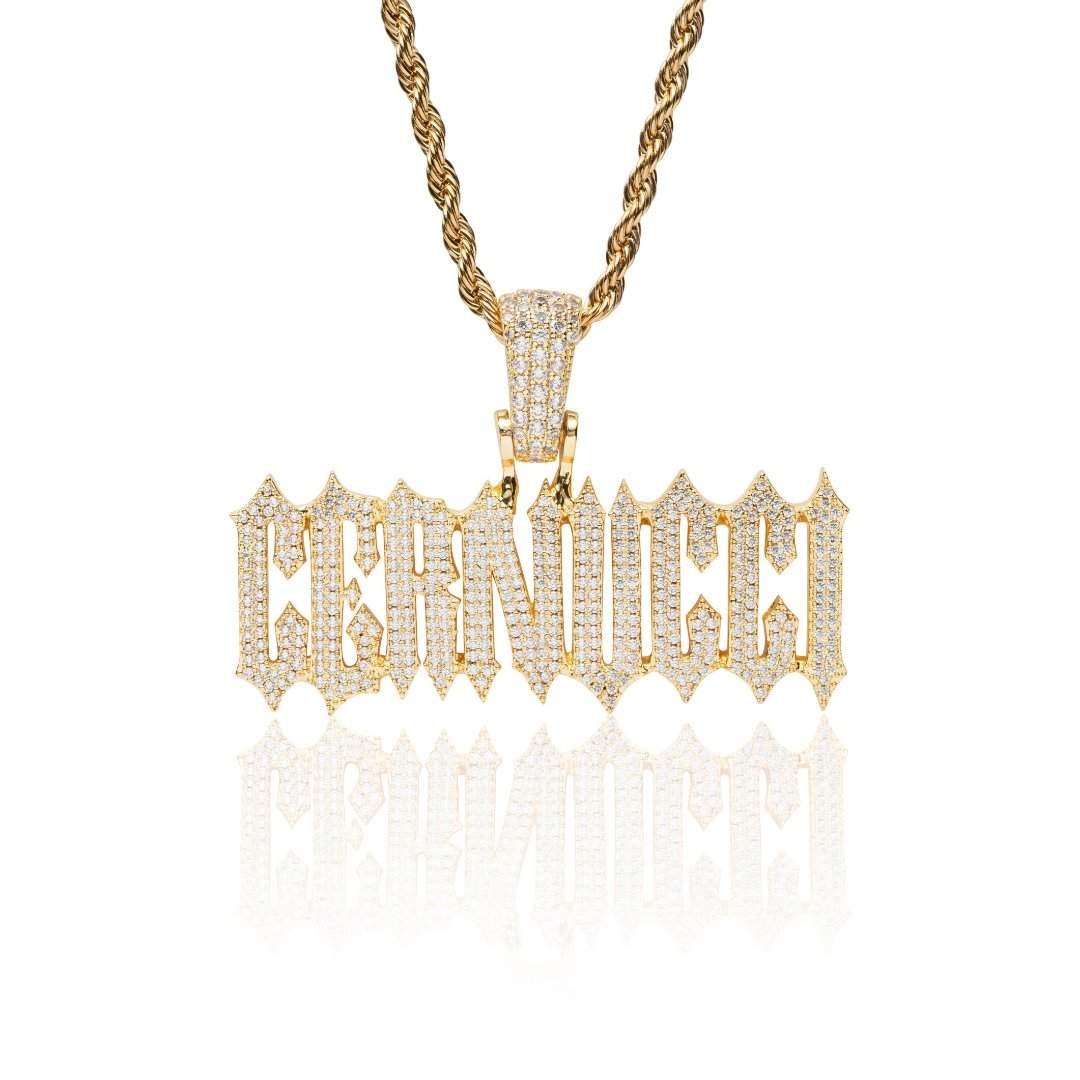 Custom Trap Font Pendant - Gold - Cernucci