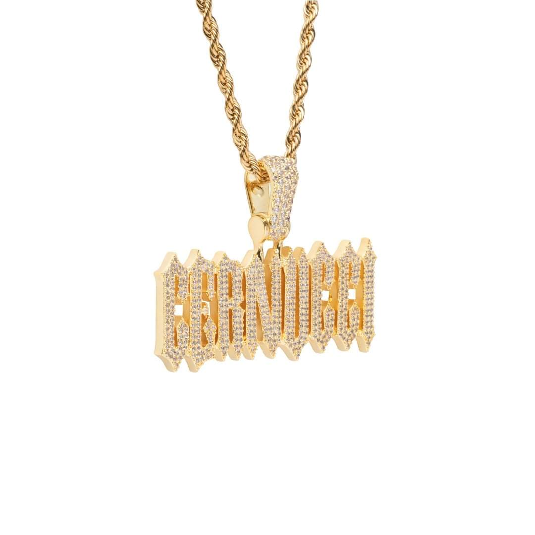 Custom Trap Font Pendant - Gold - Cernucci