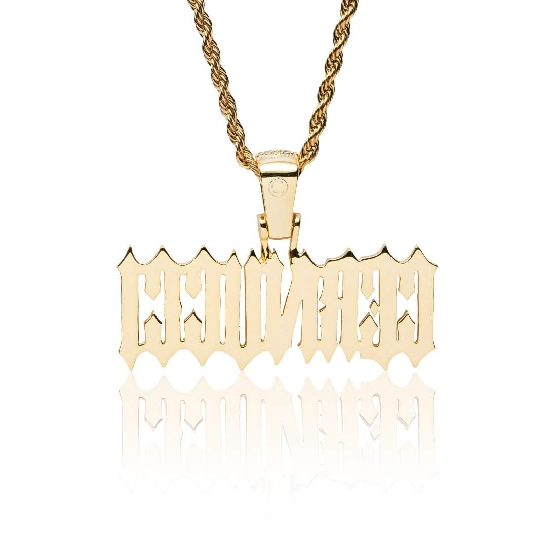 Custom Trap Font Pendant - Gold - Cernucci