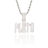 Custom Trap Font Pendant - White Gold - Cernucci
