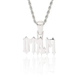 Custom Trap Font Pendant - White Gold - Cernucci