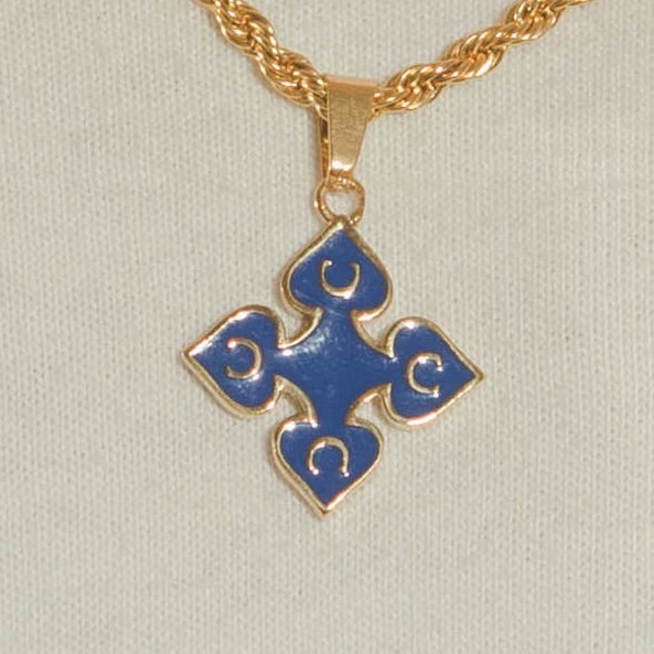 Dark Blue Spade Pendant - Gold - Cernucci