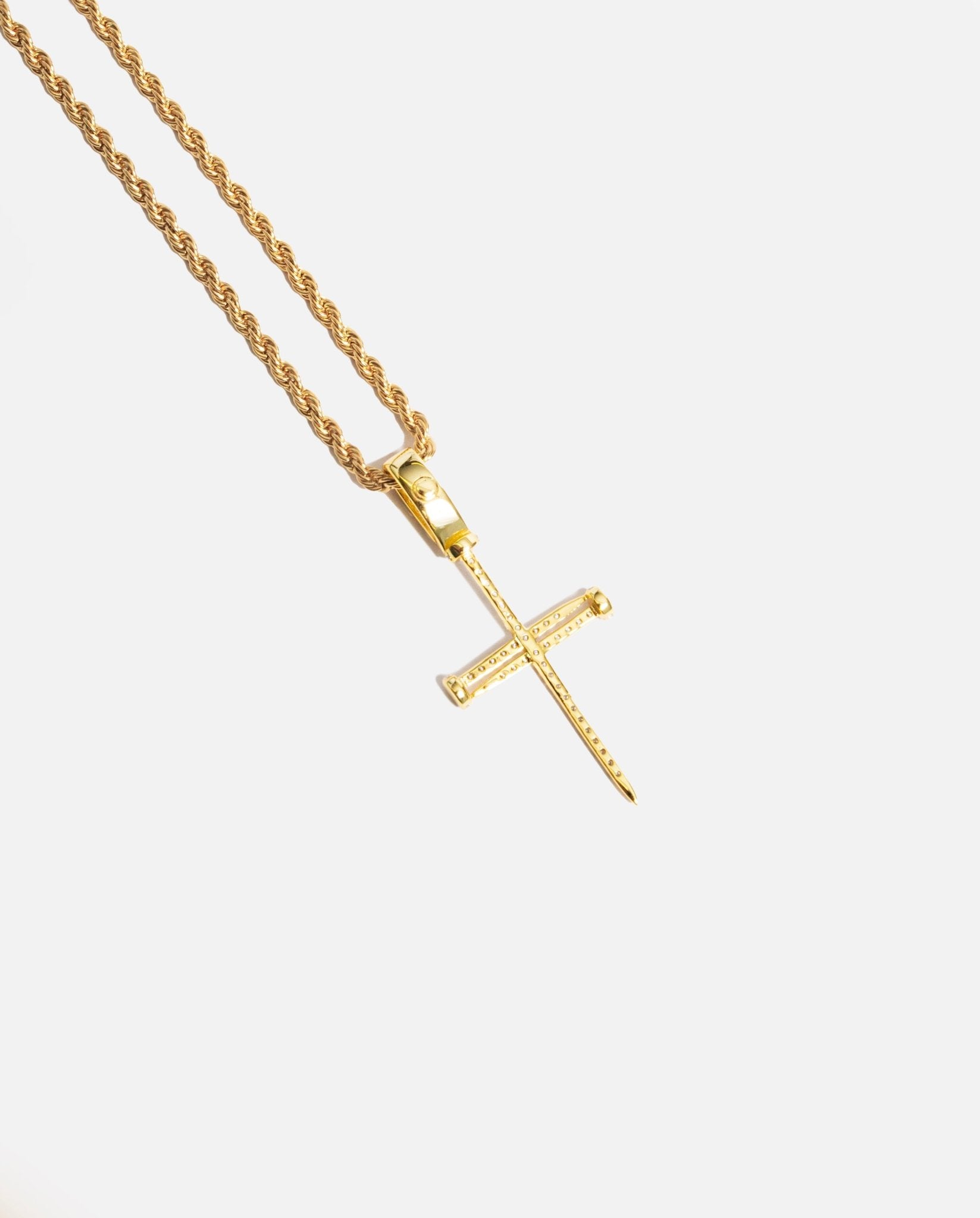 Diamond Nail Cross Pendant - Gold - Cernucci