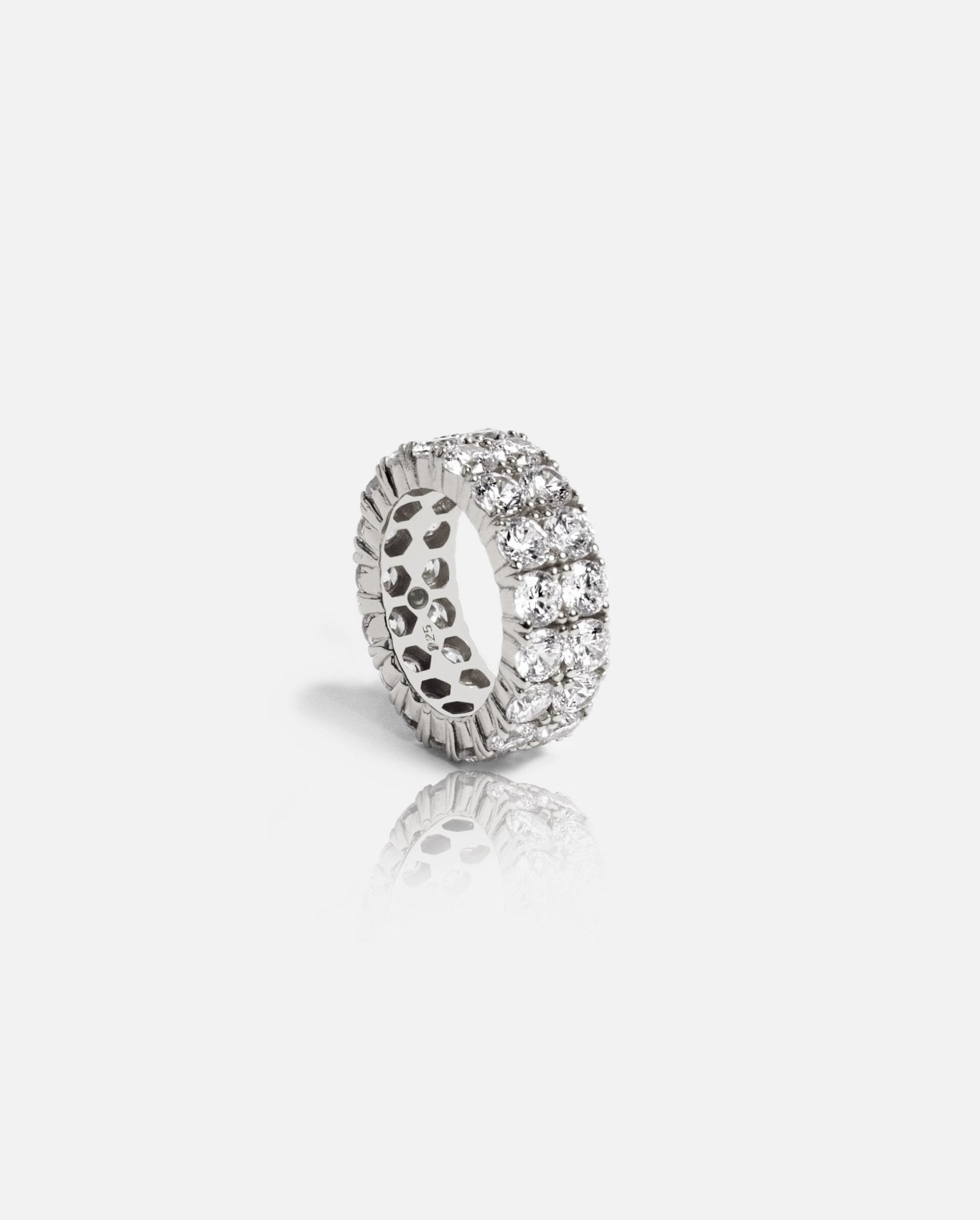 Double Row Diamond Ring - White Gold - Cernucci