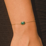Emerald Cut Charm Bracelet - Green - Cernucci