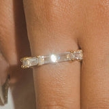 Emerald Cut Row Ring - Gold - Cernucci