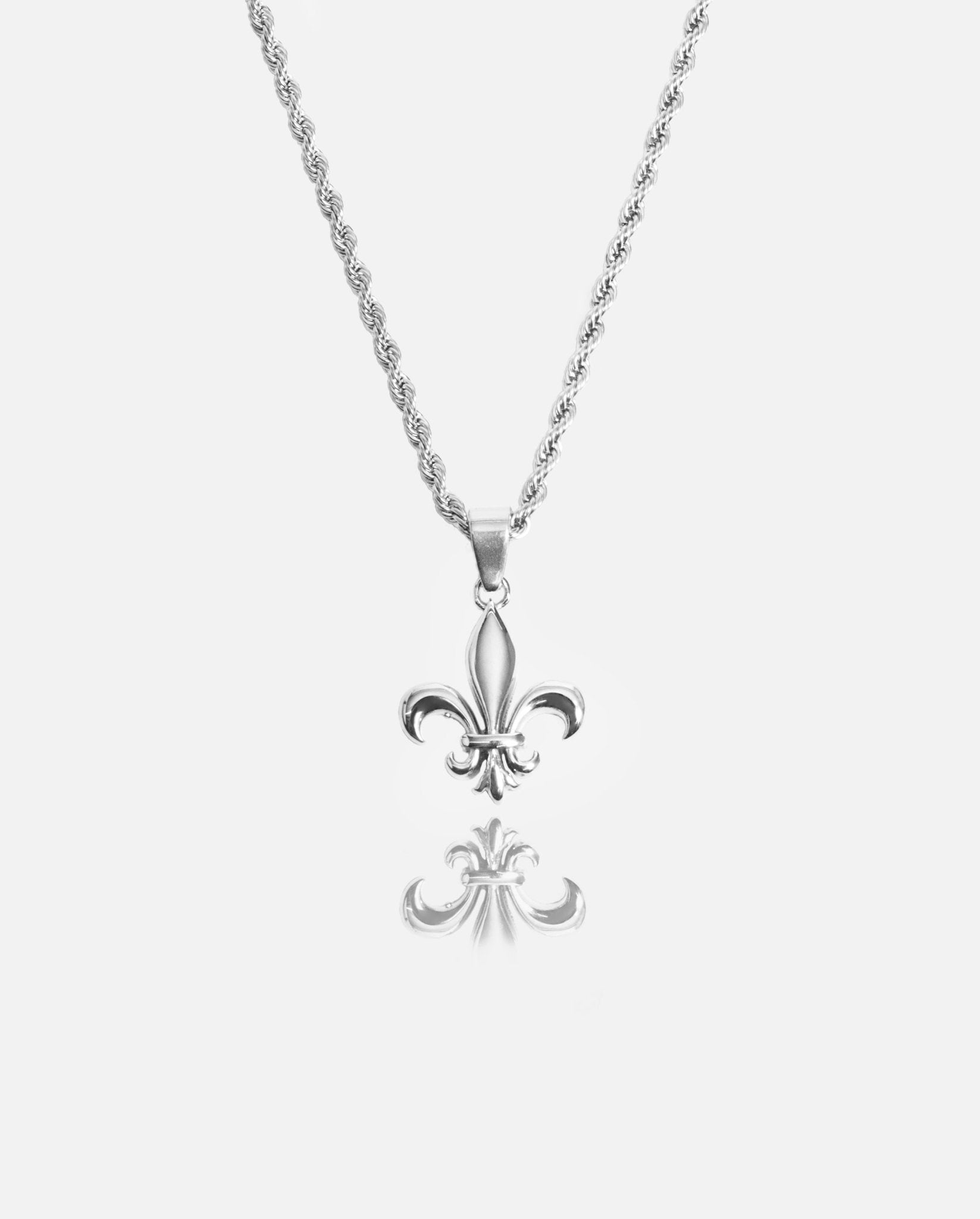 Fleur-de-Lis Pendant - White Gold - Cernucci