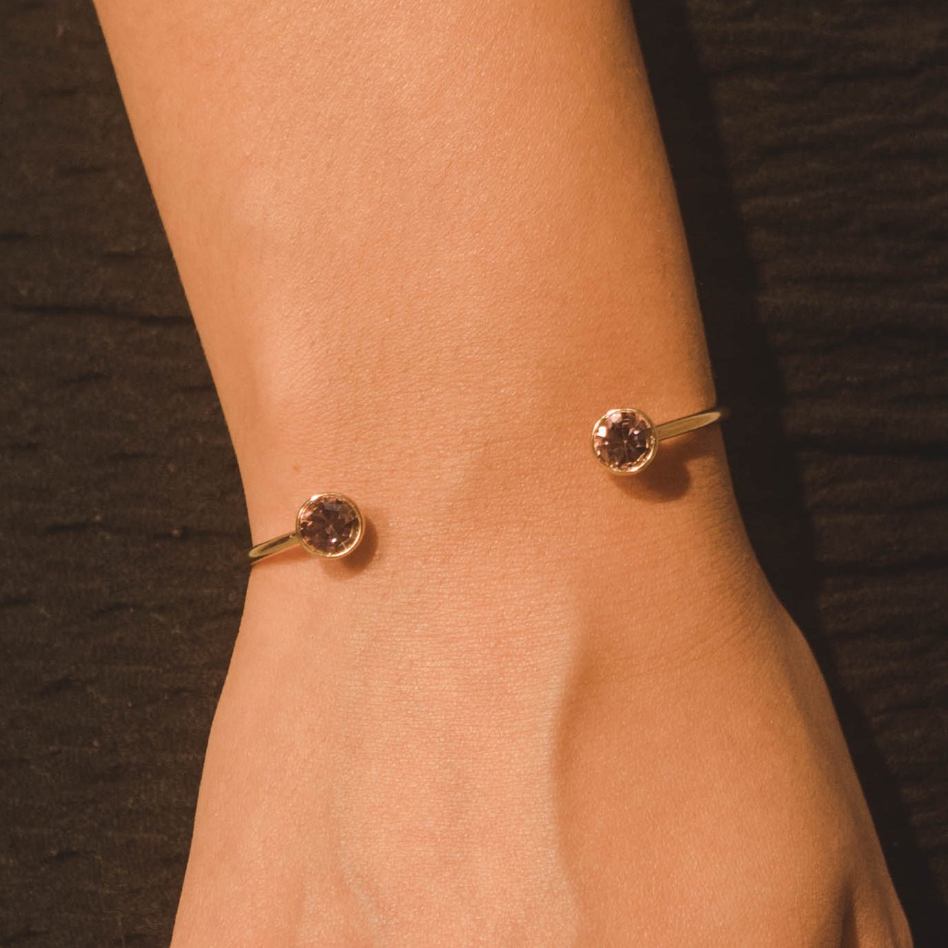 Gemstone Bangle - Rose - Cernucci