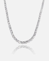 Graduated Tennis Chain - White Gold - Cernucci