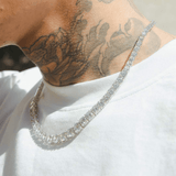 Graduated Tennis Chain - White Gold - Cernucci
