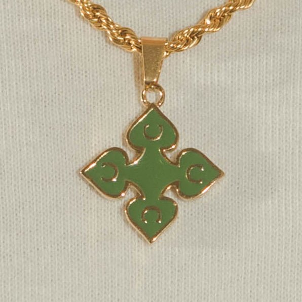 Green Spade Pendant - Gold - Cernucci