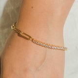 Half Tennis Half Hermes Bracelet - Gold - Cernucci