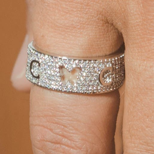 Hollow Butterfly Ring - White Gold - Cernucci