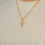 Iced Angel Gun Pendant - Gold - Cernucci