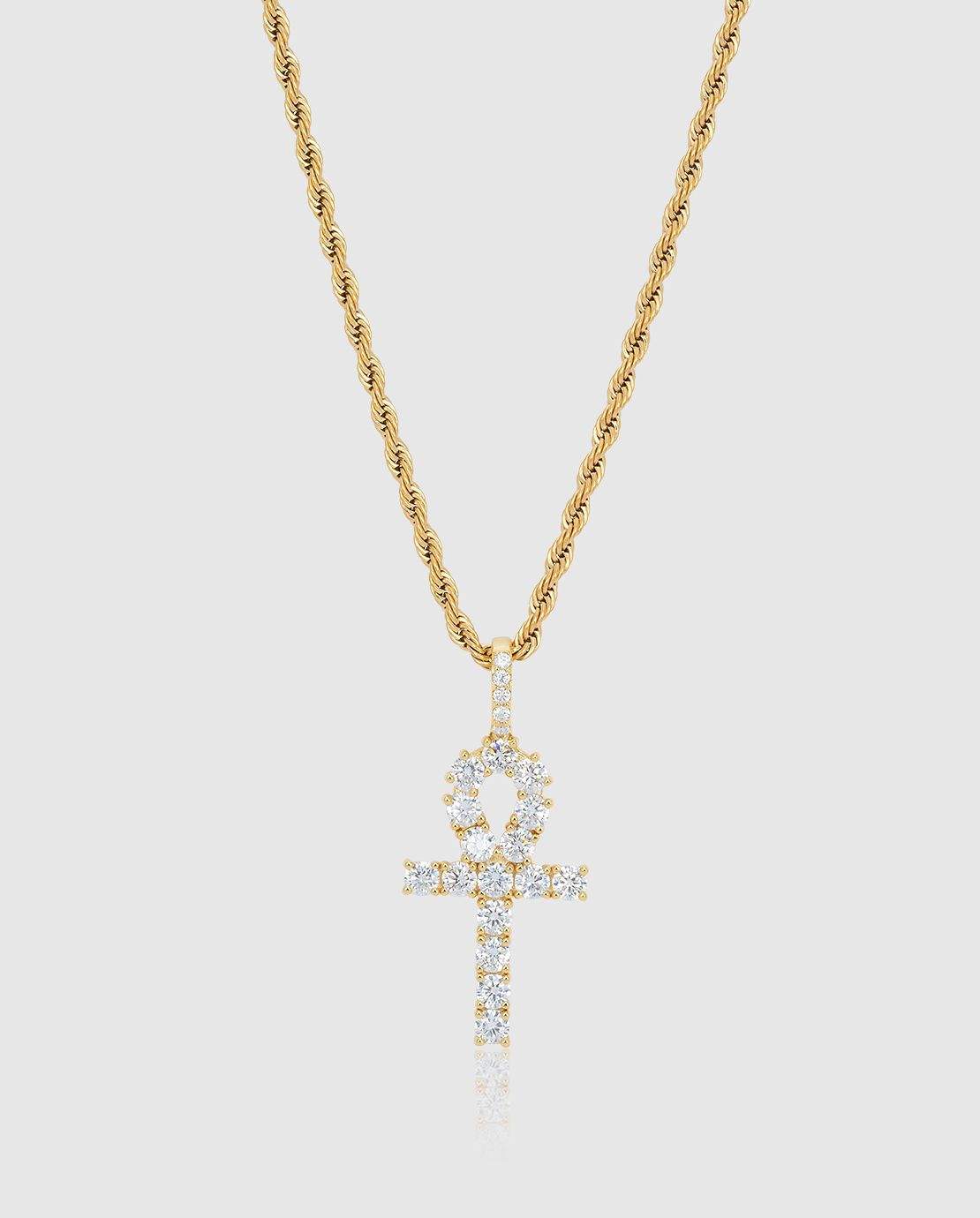 Iced Ankh Pendant - Gold - Cernucci