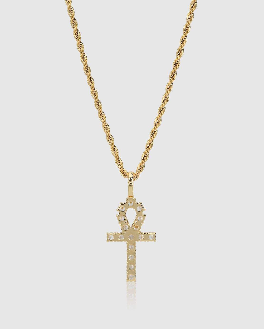 Iced Ankh Pendant - Gold - Cernucci