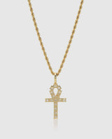 Iced Ankh Pendant - Gold - Cernucci