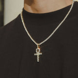 Iced Ankh Pendant - Gold - Cernucci