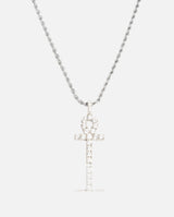 Iced Ankh Pendant - White Gold - Cernucci