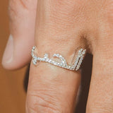 Iced Arabic "Love" Ring - White Gold - Cernucci