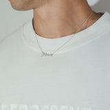 Iced Arabic "Patience" Necklace - White Gold - Cernucci