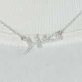 Iced Arabic "Patience" Necklace - White Gold - Cernucci